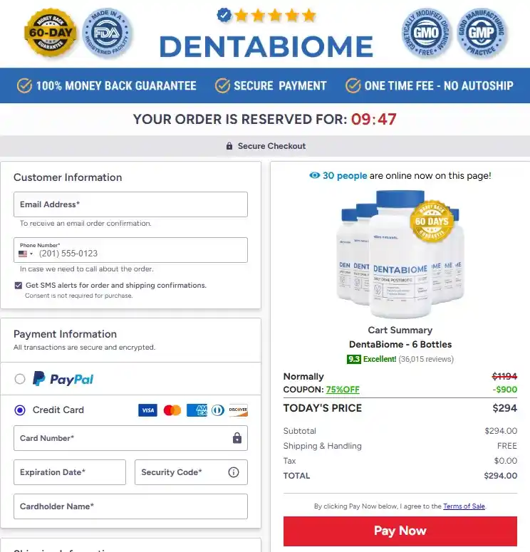 DentaBiome Order Page